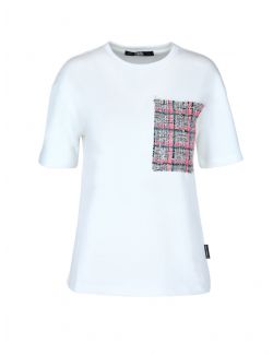 Karl Lagerfeld - Pamučna majica sa džepom od buklea - 211W1703-100 211W1703-100
