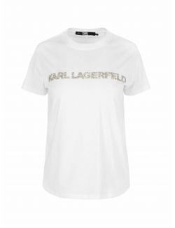 Karl Lagerfeld - Ikonik Karl logo majica sa kristalima - 216W1700-100 216W1700-100