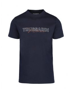 Trussardi - Pamučna majica sa printom - 52T00524-1T005345-U290 52T00524-1T005345-U290