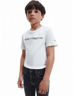 Calvin Klein - Calvin Klein - Bela majica za dečake - CKIB0IB01340-YAF CKIB0IB01340-YAF