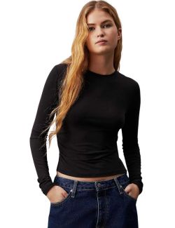 Calvin Klein - Calvin Klein - Drapirani ženski top dugih rukava - CKJ20J224065-BEH CKJ20J224065-BEH