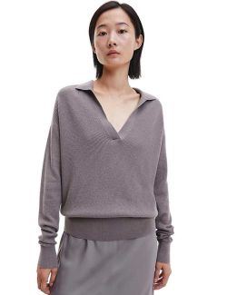 Calvin Klein - Calvin Klein - Rebrasti ženski džemper - CKK20K204768-GZE CKK20K204768-GZE