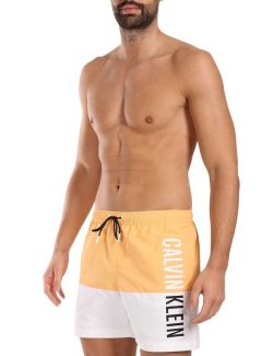 Calvin Klein - Calvin Klein - Narandžasto-beli muški kupaći - CKKM0KM00994-SAN CKKM0KM00994-SAN