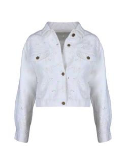 Ermanno Firenze - Kratka bela jakna sa vezom - D38ETCP25OPR-MF010 D38ETCP25OPR-MF010