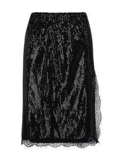 Ermanno Firenze - Crna suknja sa čipkom i šljokicama - D38ETGN10PAI-MF099 D38ETGN10PAI-MF099