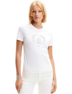 Desigual - Desigual - Bela ženska majica - DG24SWTKAK-1001 DG24SWTKAK-1001