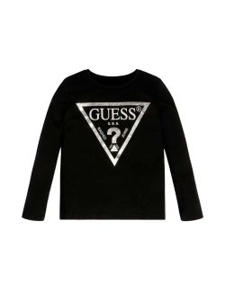 Guess - Guess - Crna majica za devojčice - GK84I18 K8HM0 A996 GK84I18 K8HM0 A996