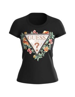 Guess - Guess - Ženska majica sa cvetnim logoom - GW4GI24 J1314 JBLK GW4GI24 J1314 JBLK