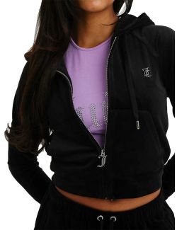 Juicy Couture - CLASSIC VELOUR HOODIE WITH JUICY  LOGO - JCWA122001-101 JCWA122001-101