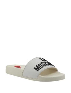 Love Moschino - Love Moschino - Bele ženske papuče - LMJA28052G0I-I14-100 LMJA28052G0I-I14-100
