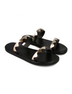 Ancient Greek Sandals - Ravne kožne sandale sa dva kaiša - PARALIA-100 PARALIA-100