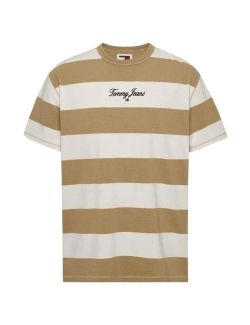 Tommy Hilfiger - Tommy Hilfiger - Muška majica na bež-braon pruge - THDM0DM18655-AB0 THDM0DM18655-AB0