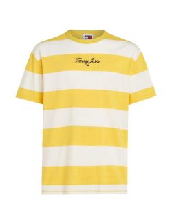 Tommy Hilfiger - Tommy Hilfiger - Muška majica na žuto-bele pruge - THDM0DM18655-ZFM THDM0DM18655-ZFM