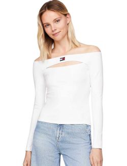 Tommy Hilfiger - Tommy Hilfiger - Ženska majica sa prorezom - THDW0DW18437-YBR THDW0DW18437-YBR