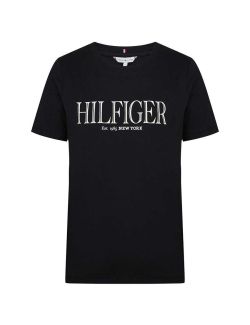 Tommy Hilfiger - Tommy Hilfiger - Crna ženska majica - THWW0WW41043-BDS THWW0WW41043-BDS