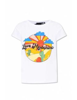 Love Moschino - Love Moschino - Bela ženska majica - W4F303AE1951-A00 W4F303AE1951-A00
