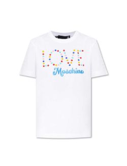 Love Moschino - Love Moschino - Bela ženska majica - W4H0625M3876-A00 W4H0625M3876-A00
