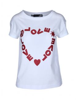 Love Moschino - Pamučna majica sa crvenim logo printom - W 4 F30 2F E 1951-A00 W 4 F30 2F E 1951-A00