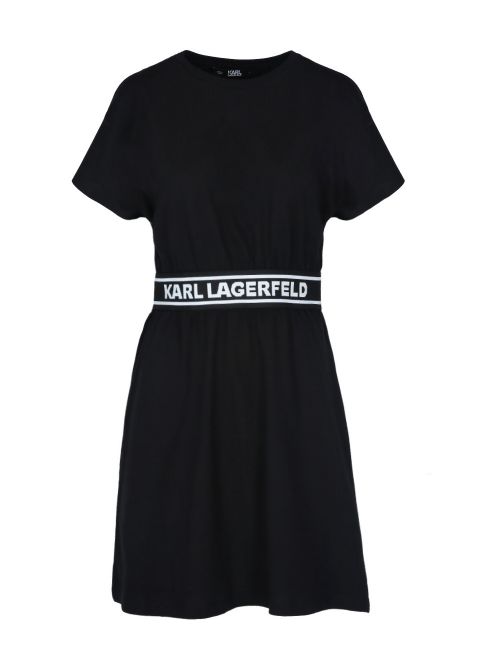Karl Lagerfeld - Pamučna haljina sa logo-trakom - 211W1361-999 211W1361-999