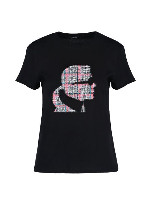 Karl Lagerfeld - Pamučna majica sa aplikacijom od buklea - 211W1702-999 211W1702-999