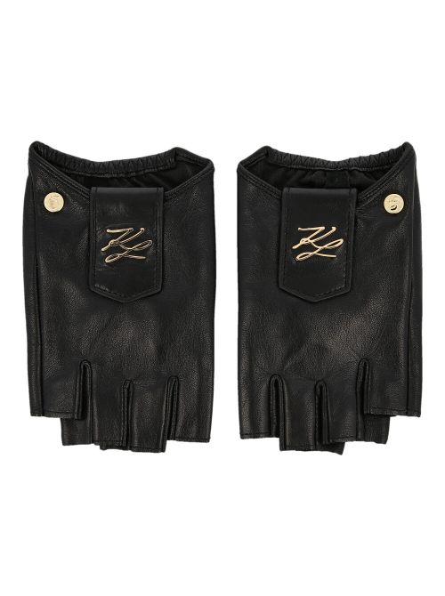 Karl Lagerfeld - Ženske kožne rukavice bez prstiju - 211W3601-997