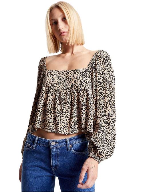 Tommy Hilfiger - Tommy Hilfiger - Leopard print ženska bluza -  THDW0DW16429-0GI