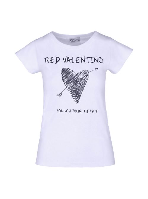 Red Valentino - Follow Your Heart pamučna majica - VR0MG10A5VK-0BO VR0MG10A5VK-0BO