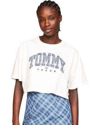 Tommy hilfiger - crop ženska logo majica