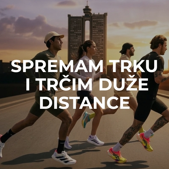 Trkači na treningu za duge distance u patikama za trčanje